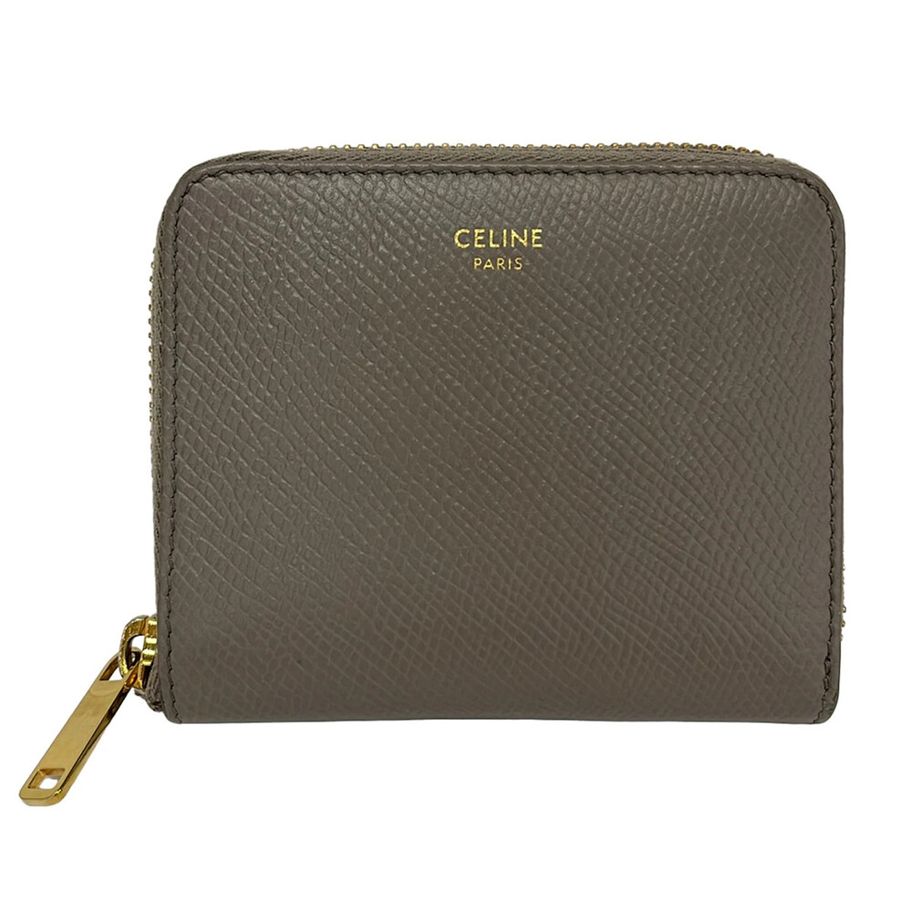 Celine Gray Leather Bifold Wallet #314214C56B